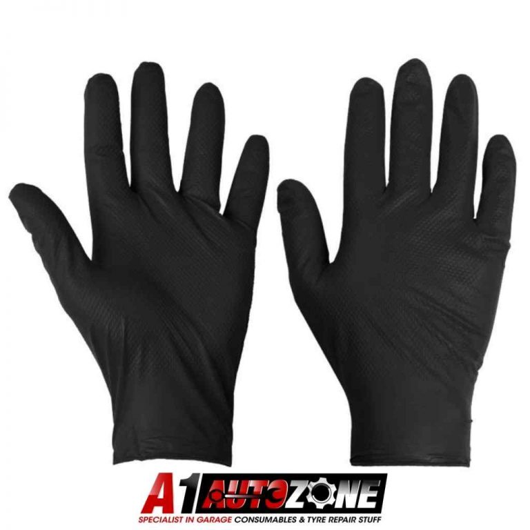 Supertouch Robust Diamond Grip Black Nitrile Gloves 90pcs Xl
